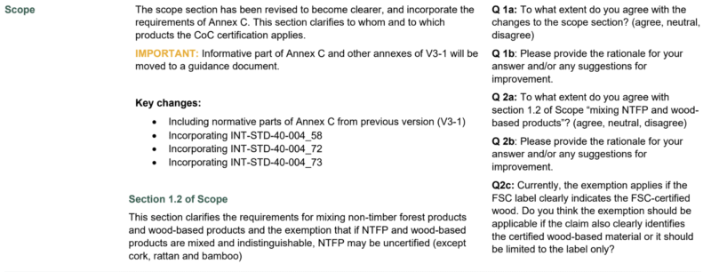 Background and questions for the scope of FSC-STD-40-004 revisions