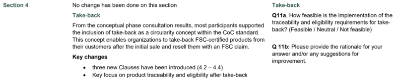Background and questions for section 4 of FSC-STD-40-004 revisions