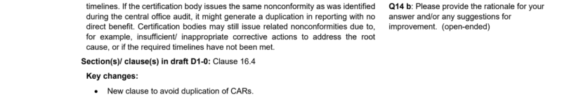 Background and questions for section 16b of FSC-STD-20-011 revisions