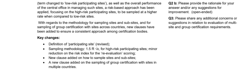 Background and questions for section 7b of FSC-STD-20-011 revisions