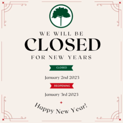 Sign that says AGC is closed for New Year's