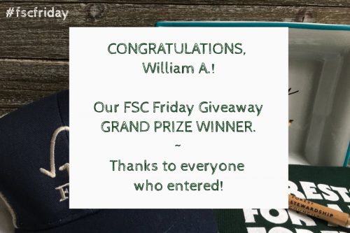 FSC Friday Giveaway Grand Prize Winner announcement