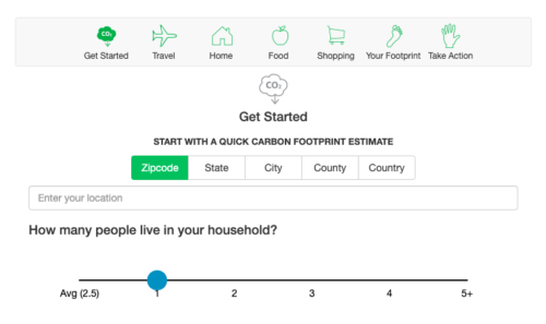 The Nature Conservancy's carbon footprint calculator