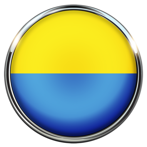 Ukraine flag in circle format